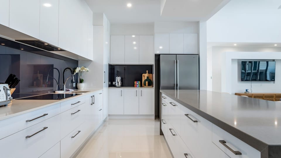 Fully equipped kitchen with ample counter space.