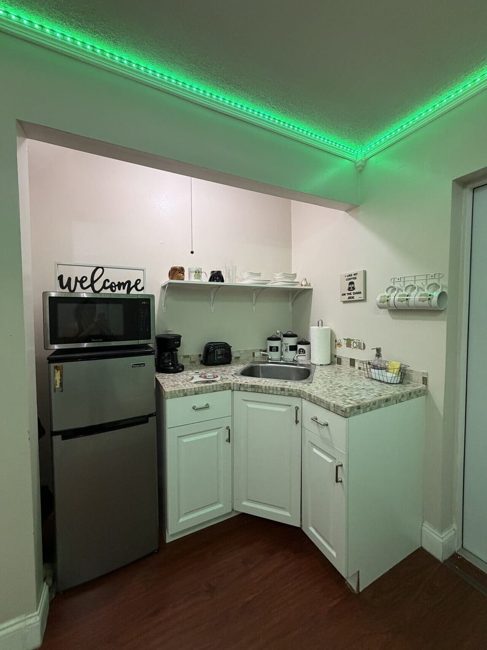 Refrigerator, toaster, coffee maker