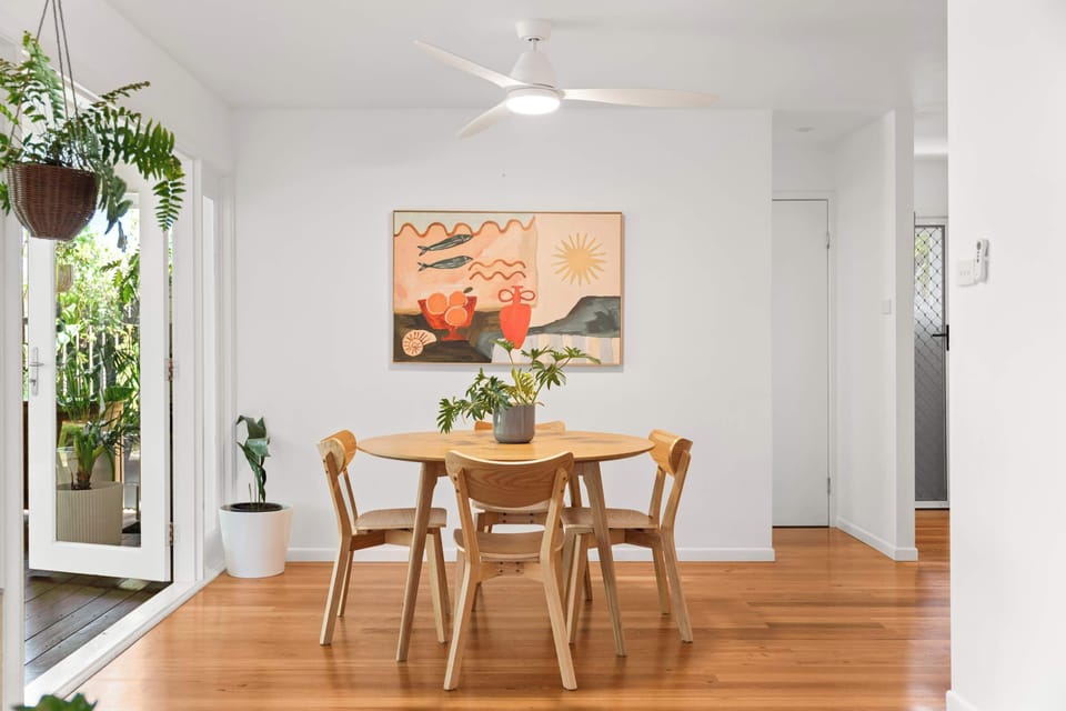 Bright interiors drenched in natural sunlight.