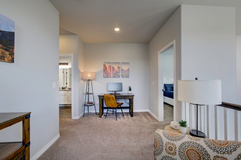 Upstairs landing offers the perfect workspace to get some work done during your stay!