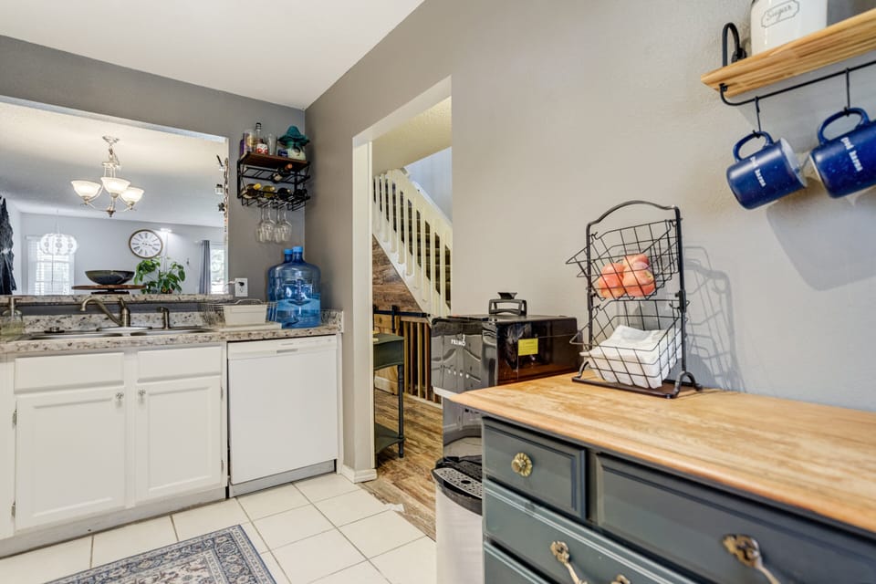 Enjoy the dedicated coffee bar complete with a drip coffee maker and filtered water dispenser.