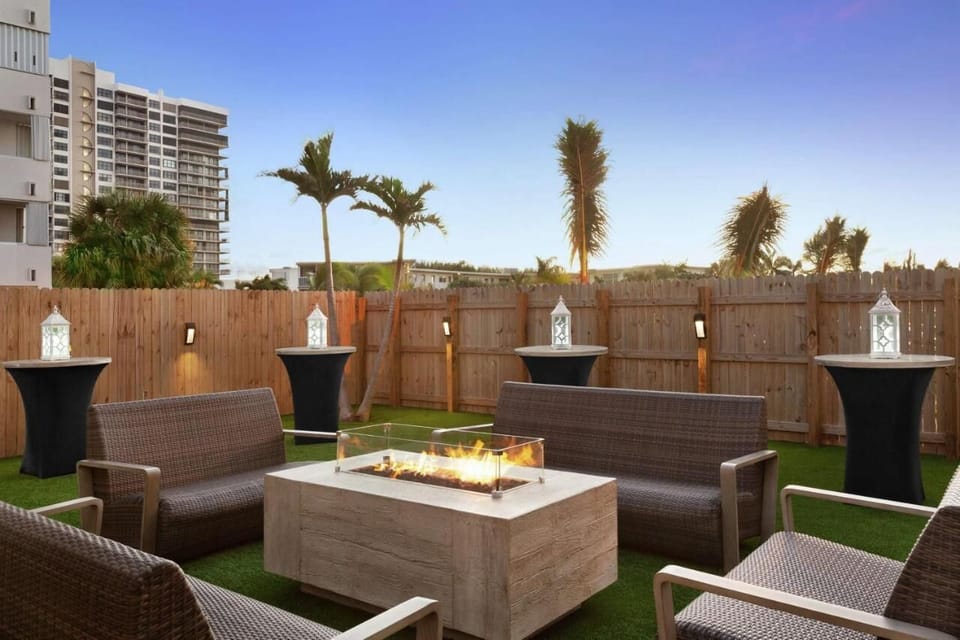 Gather around the fire pit for cozy evening chats outdoors.