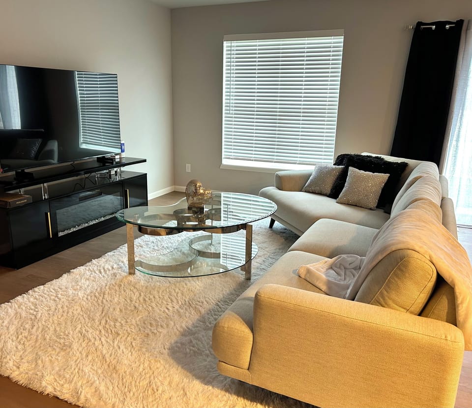 Cozy living room with flat screen TV