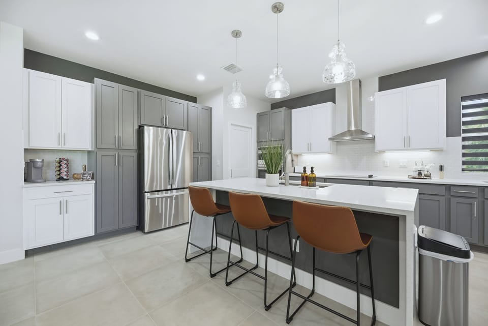 Kitchen with bar stools
