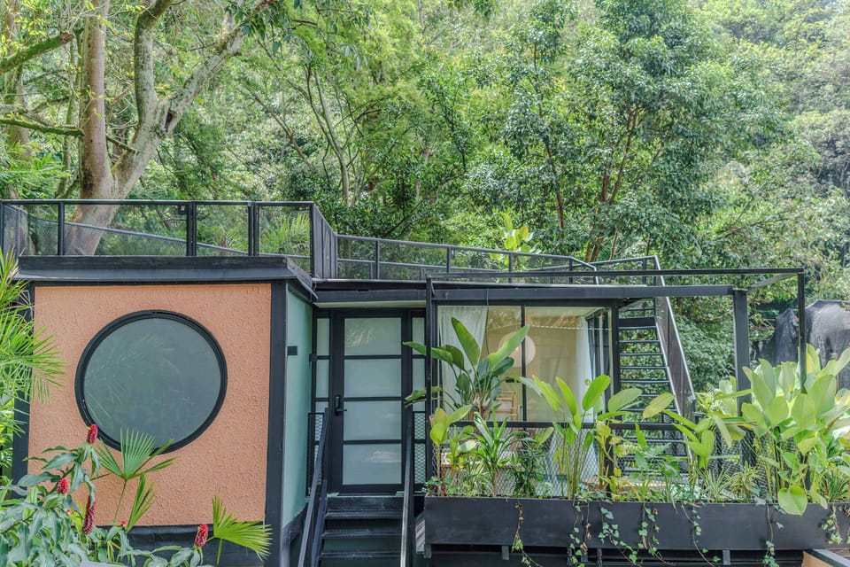 Modern facade integrated into nature