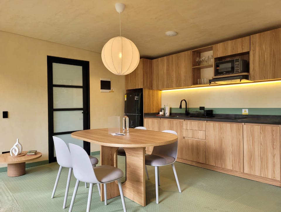 Comfortable and well-lit dining room