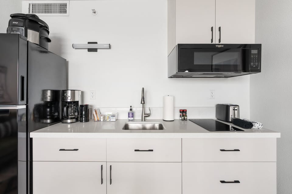 Whether coffee or comfort food, your kitchenette has it covered.