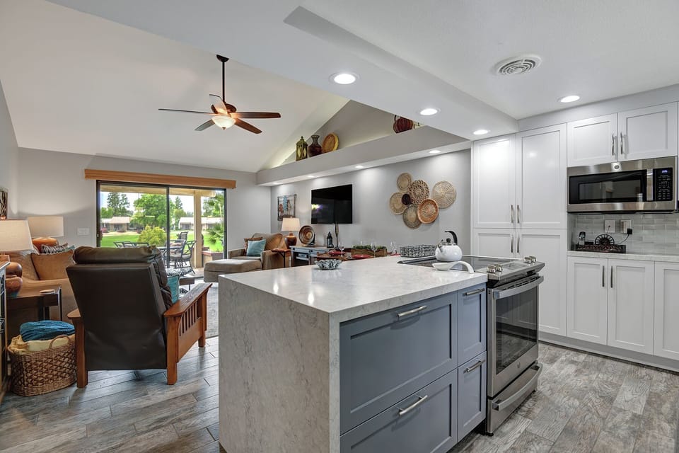 KITCHEN TO DINING AND LIVING SPACE