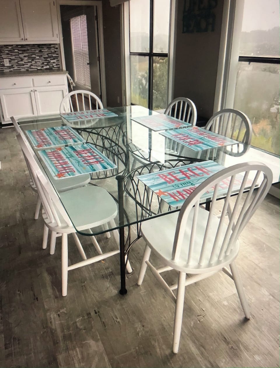 Roomy dining area with a view