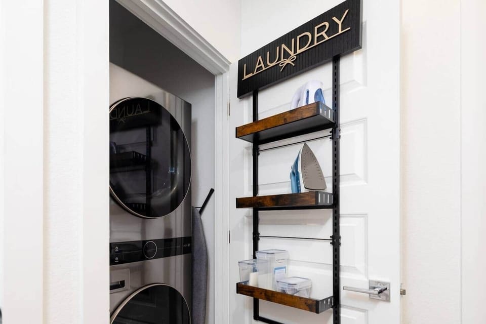 Full Washer/Dryer, Iron, Steamer, 
*Includes a few complimentary washer and dryer sheets* 