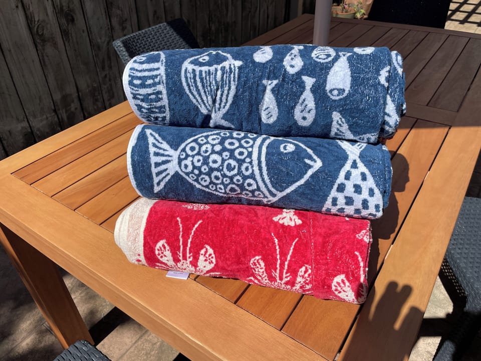 Beach towels provided