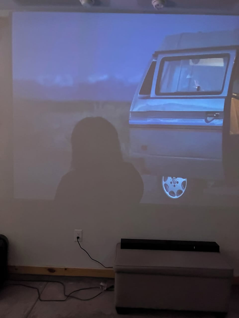 Projector TV on game room