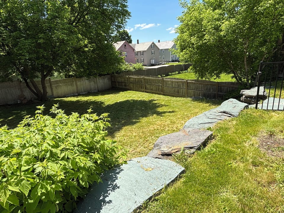 Fenced in back yard, great for children and dogs!