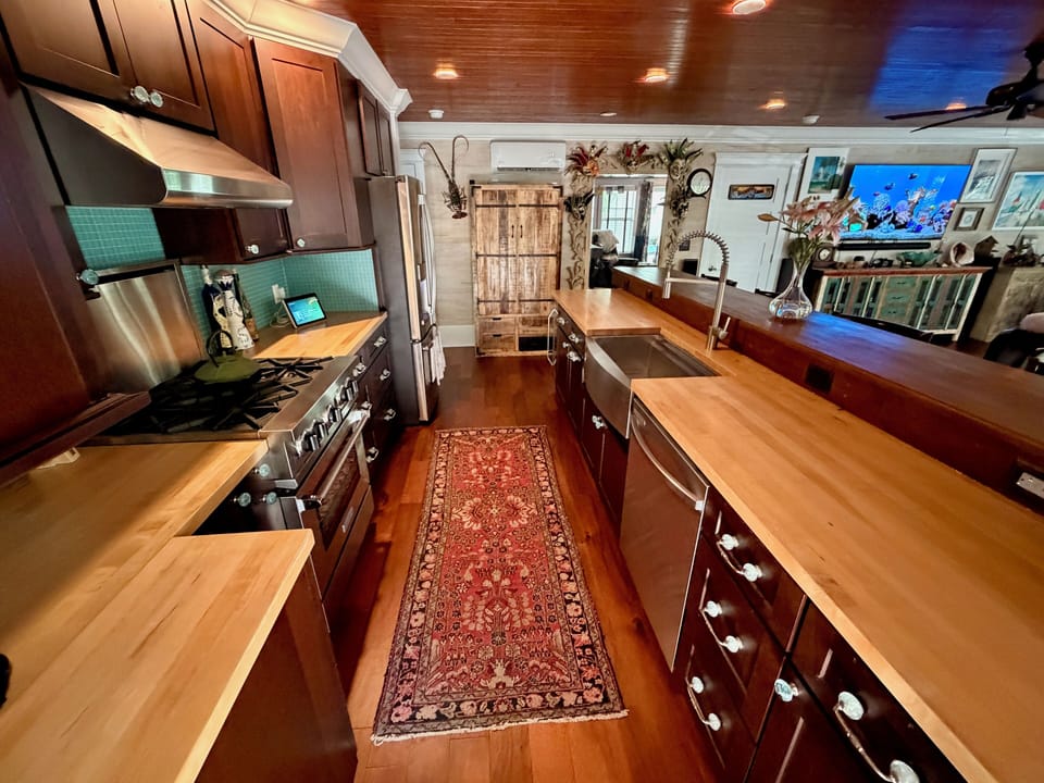The kitchen has everything you need to feel at home and plenty of storage!