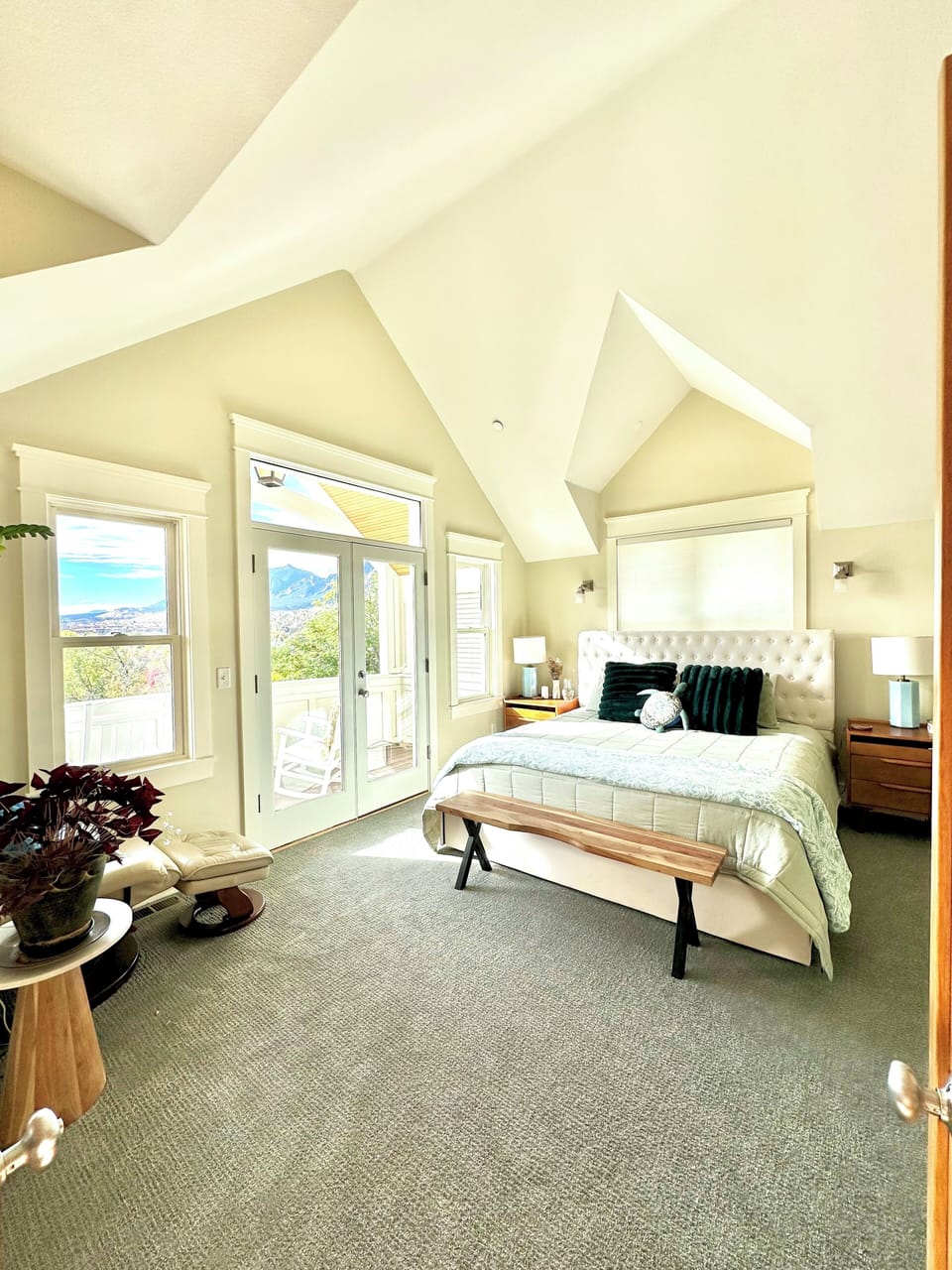 Master Bedroom with walk-out patio and full bathroom. Best view in Boulder