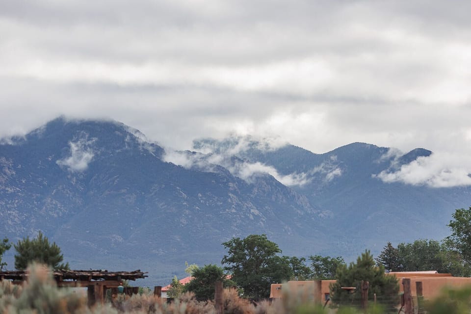 360 degree views at Miluna Taos - watch the clouds dance over the Sangre de Cristo Mountains and soak in the beauty of the high desert from every angle.