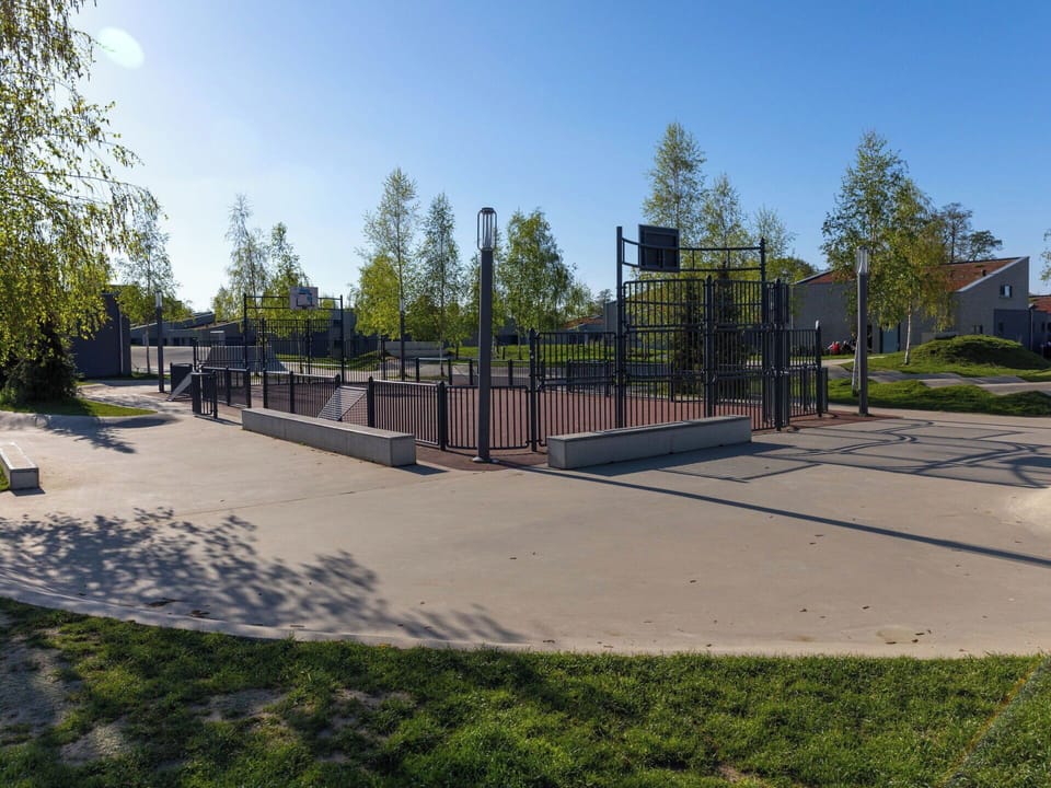 Public Space, Composite Material, Park, Pole, Shade, Walkway, Fence