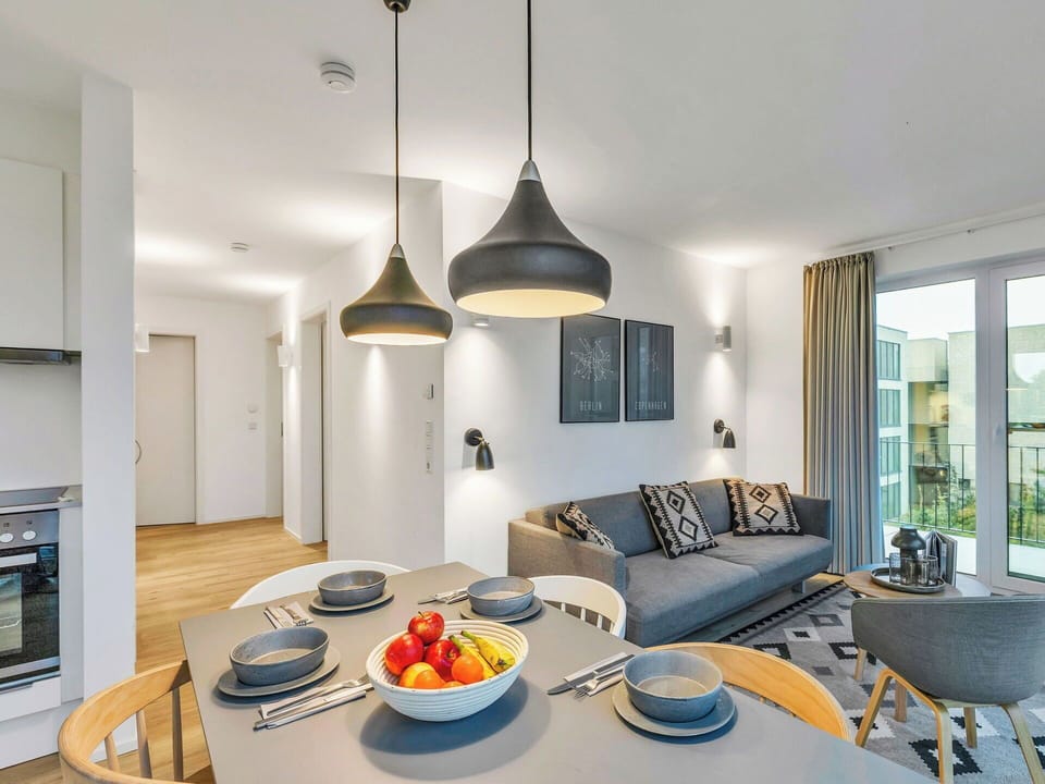 Interior Design, Flooring, Ceiling, Floor, Furniture, Room, Apartment, Chair, Living Room, Light Fixture