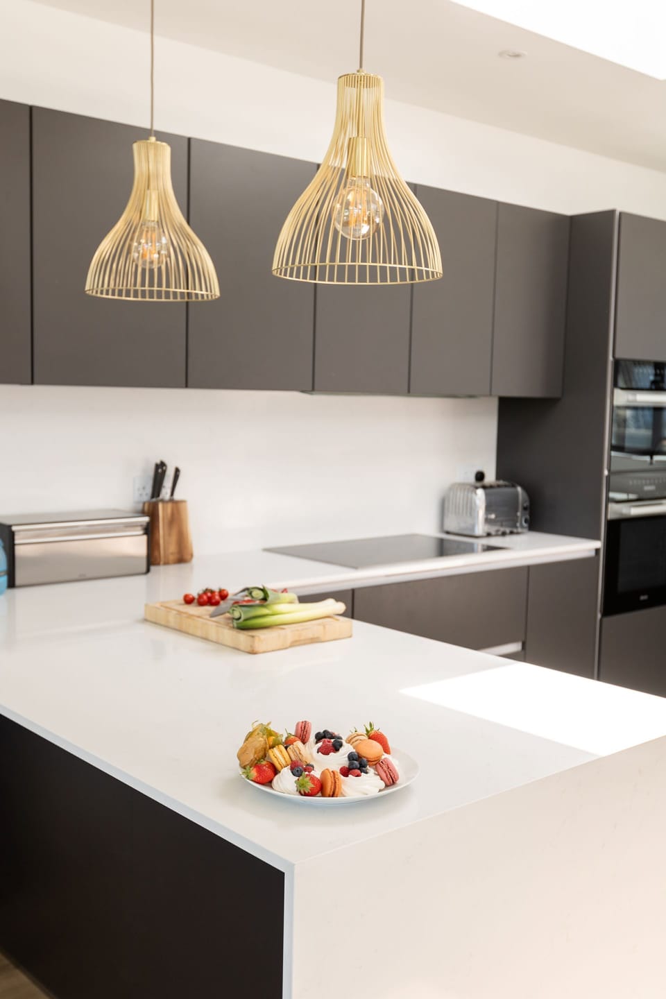 The modern kitchen at Aurora Skies, Cornwall