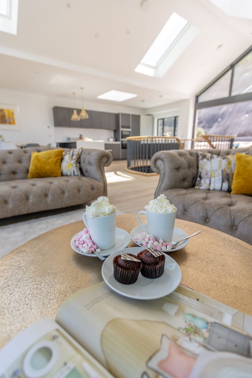 The open plan living space at Aurora Skies, Cornwall