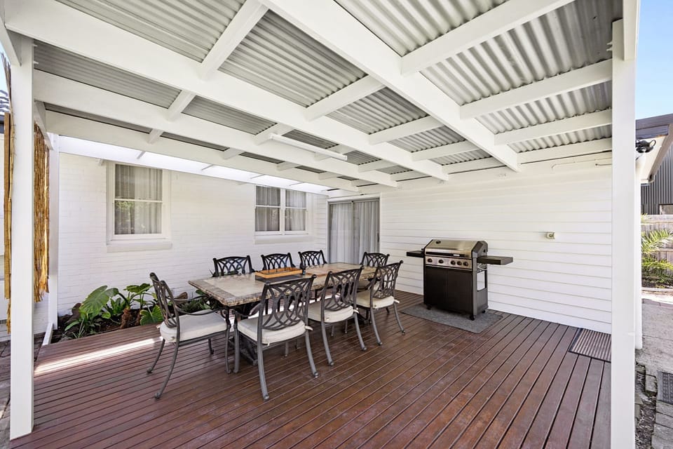 Outdoor deck with Dining furniture and BBQ