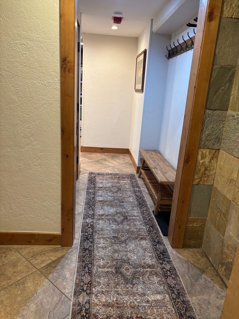 Entry way with ski and coat hooks for all your needs!
