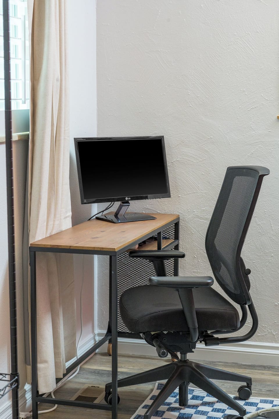 Desk, chair, monitor and high-speed WiFi available for your remote work needs.