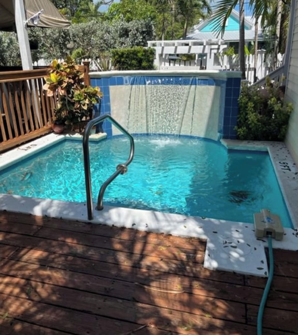 Cool off in the pool right next to the back deck