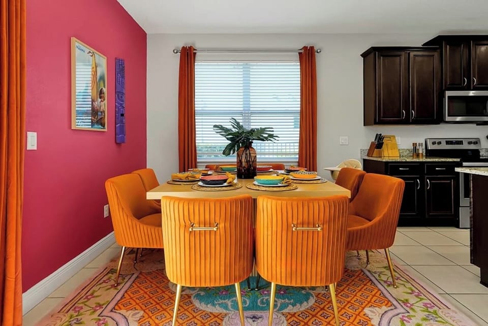 Bright colors, cozy seating, and a welcoming setup make this the perfect place to share meals and memories together.