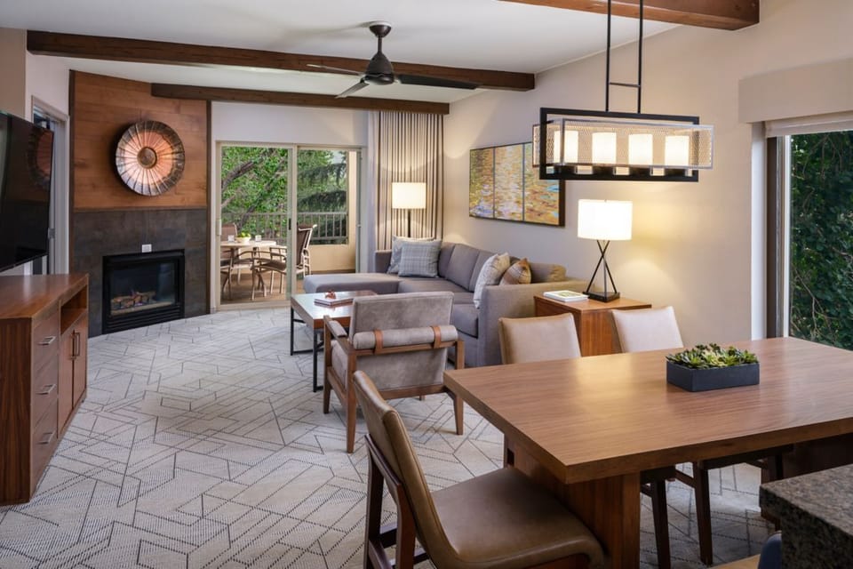 Villa living room and dining table