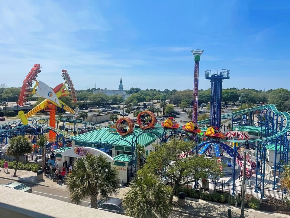 Explore thrilling rides and colorful sights just minutes away.