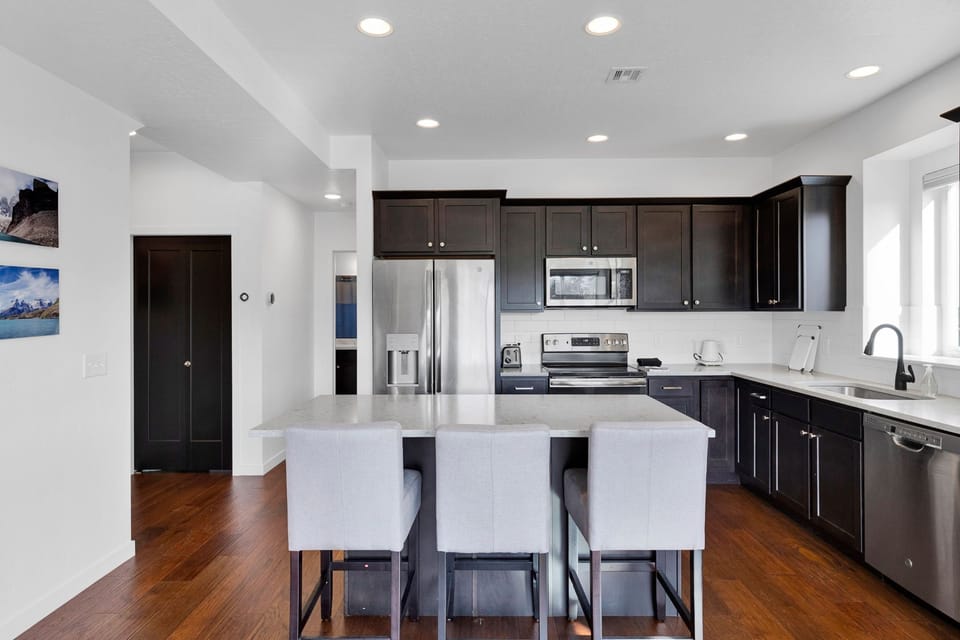 kitchen with dining island