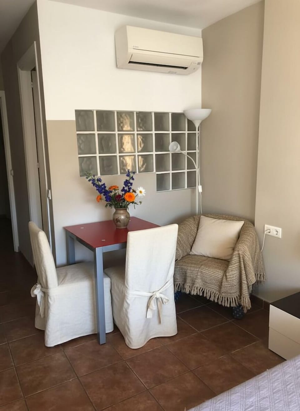 Cozy Corner with Red Dining Set
