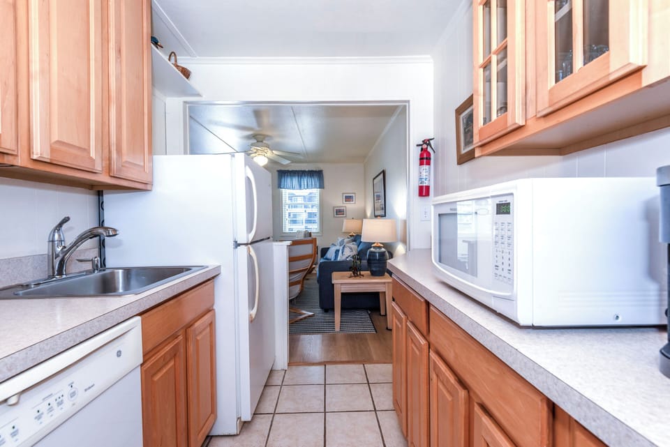 Prep your meals in this clean and well equipped kitchen