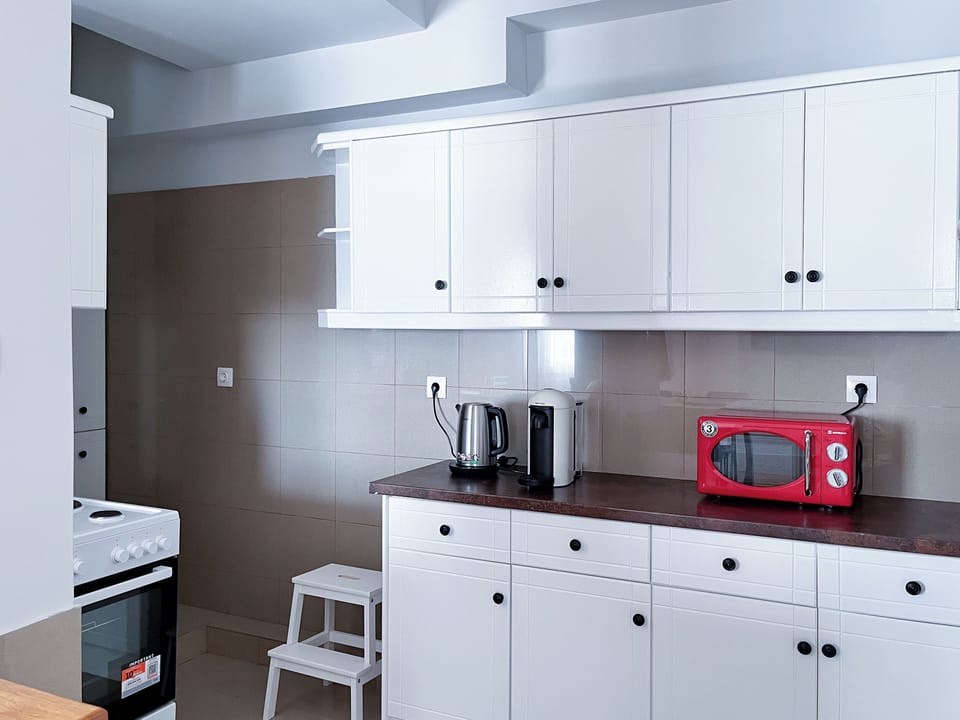 Microwave, kettle, and Nespresso machine available.