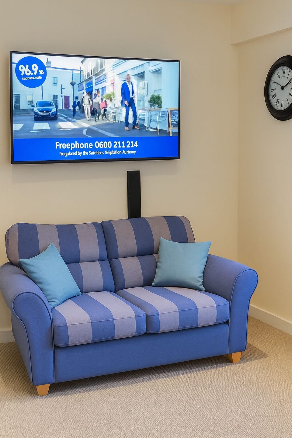 55 inch TV and sofa