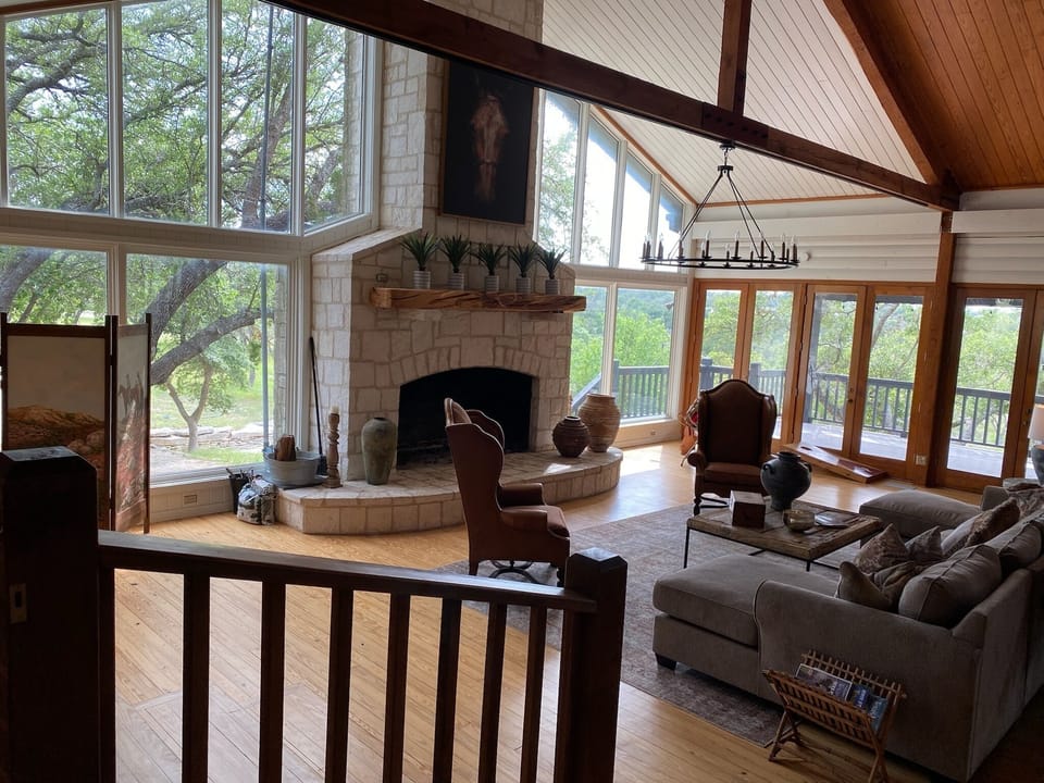 Fireplace sitting area
