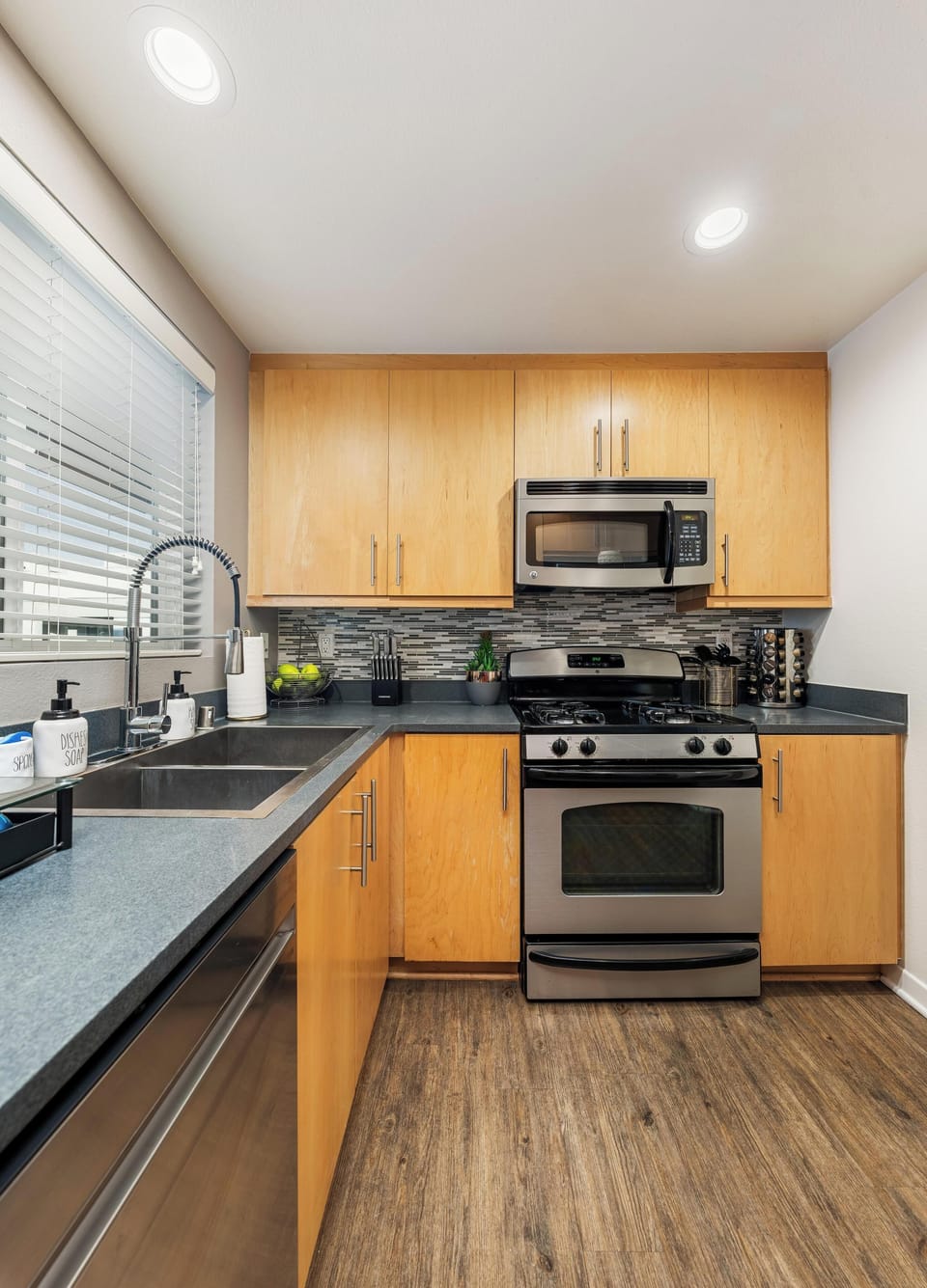 Bright, modern kitchen featuring everything you need for a home-cooked