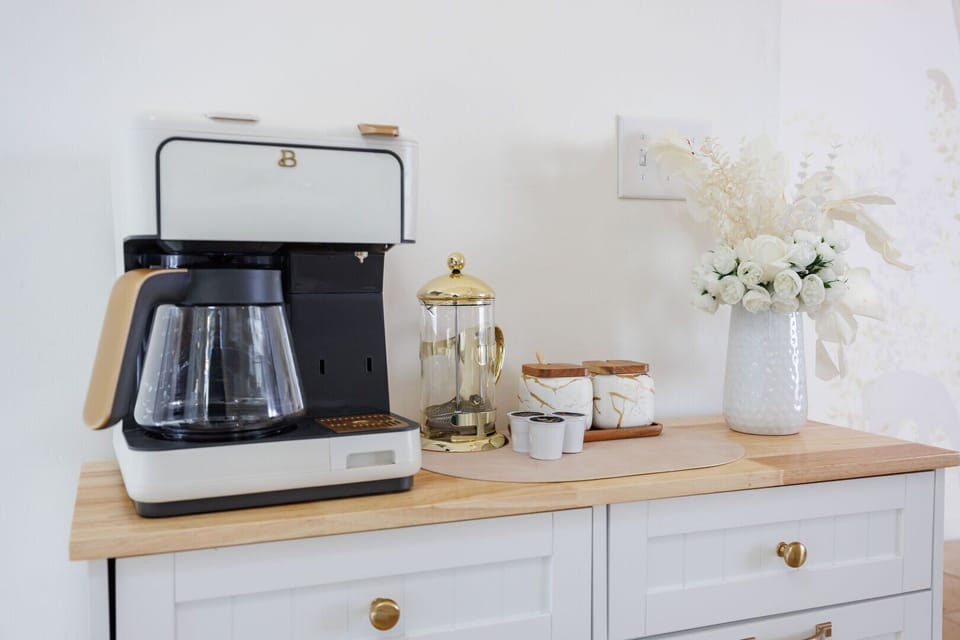 Thoughtfully stocked coffee station