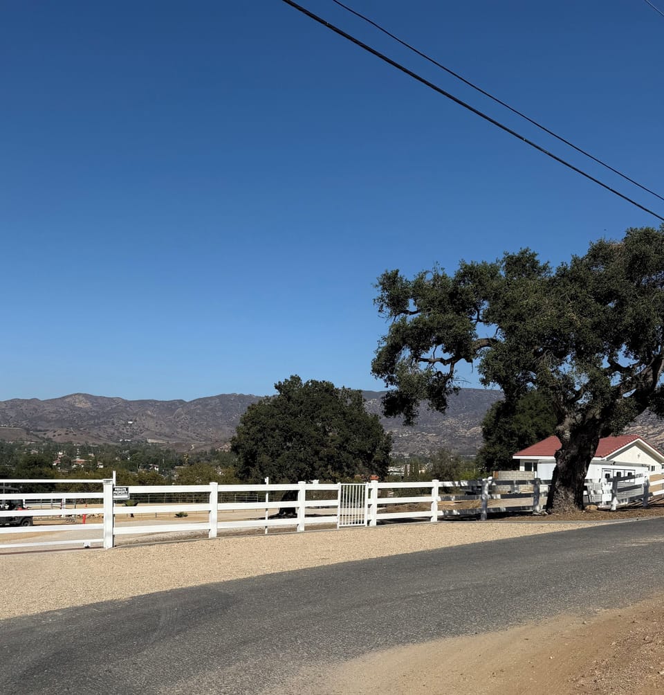 Designated guest parking at the front of the property, with pedestrian gate.