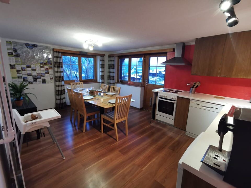 Furniture, Interior Design, Flooring, Floor, Wood, Ceiling, Room, Chair, Kitchen, Kitchen & Dining Room Table