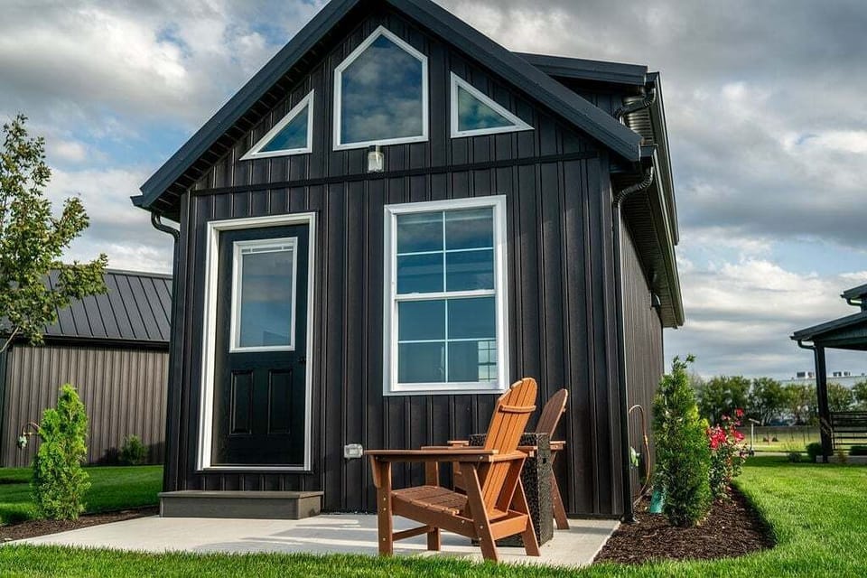 Back patio with two chairs