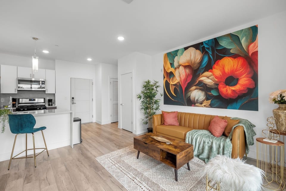 Open-plan common space with contemporary design, offering a perfect blend of comfort and style