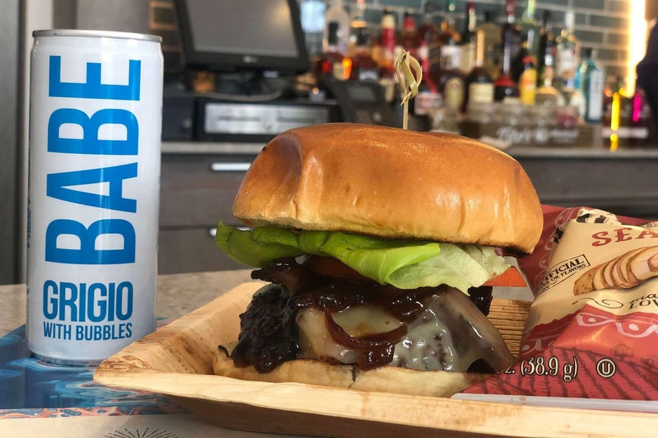 Burger and chips combo.