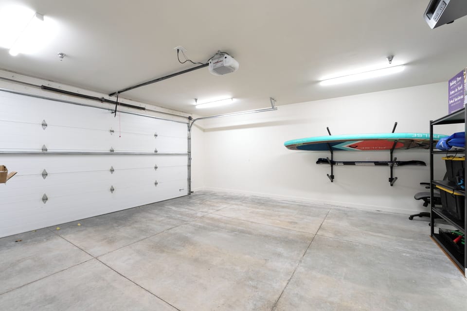 Garage for 2 Cars + Ski & Paddleboard Racks