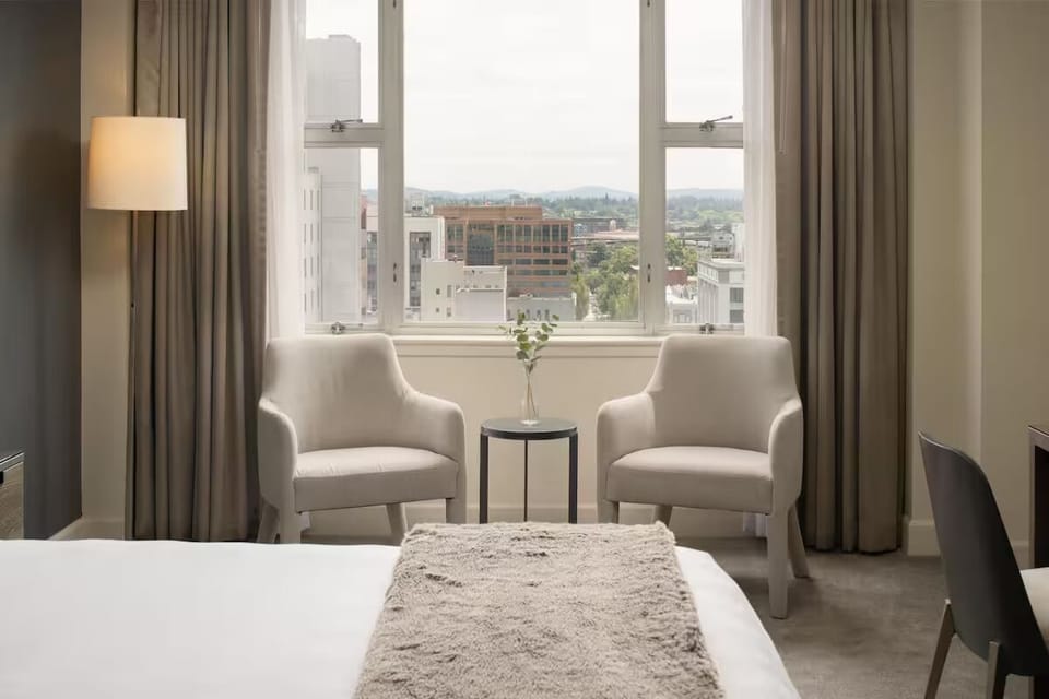 Sip morning coffee by the window and watch the city.