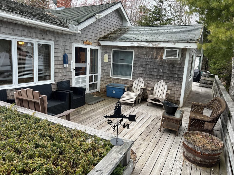 The front deck, perfect for enjoying the scenery
