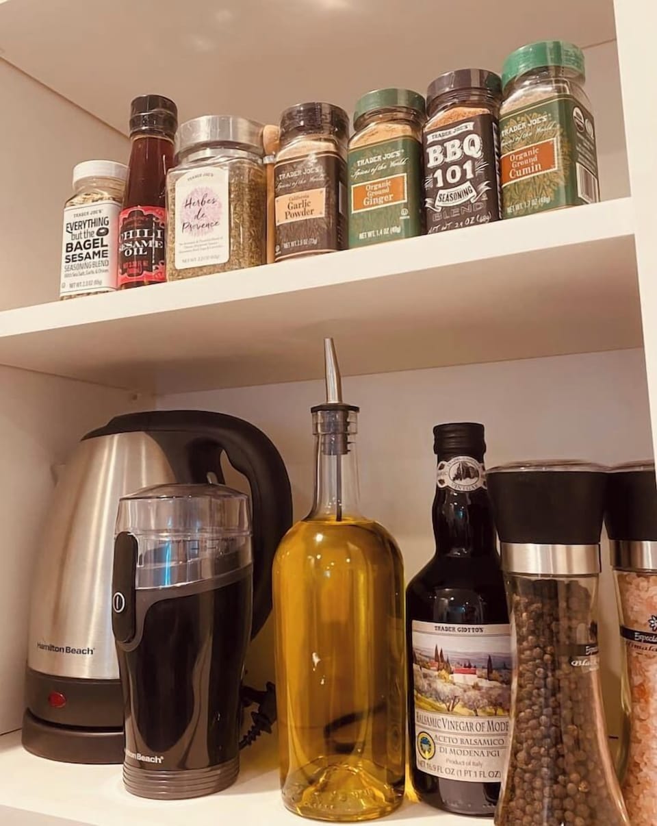 Everything you need for easy meal prep - spices, grains and everyday ingredients perfect for quick, home-cooked meals.