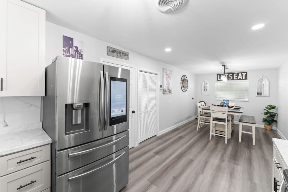 Smart Refrigerator with ice and filtered water.