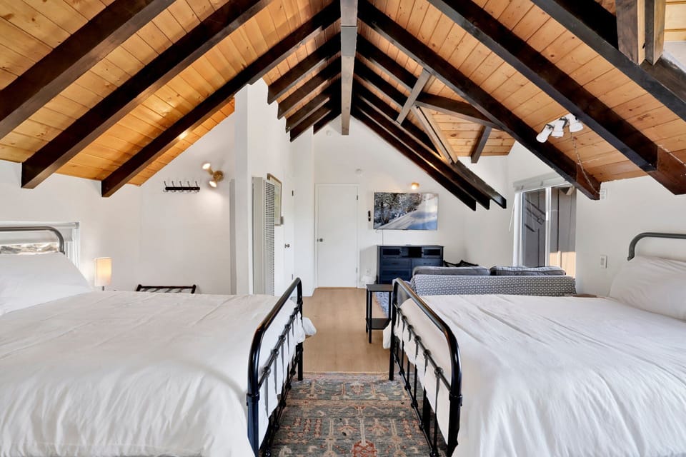 Upstairs bedroom with 4 full beds, upstairs